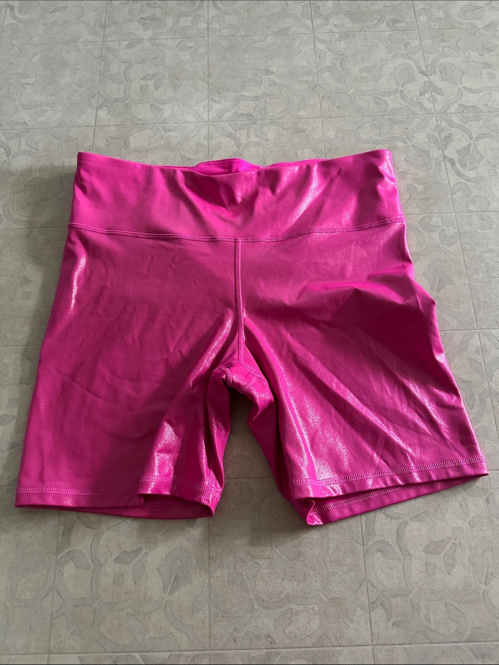 GAP High-Rise Glossy Hot Pink Bike Shorts